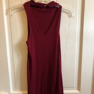 Burgundy sleeveless dress